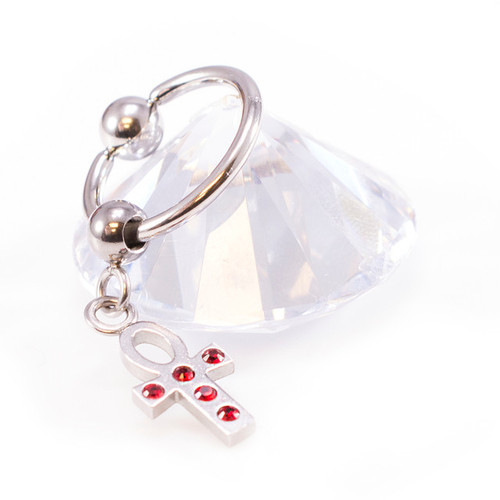 Ankh CZ Dangle Captive Rings
