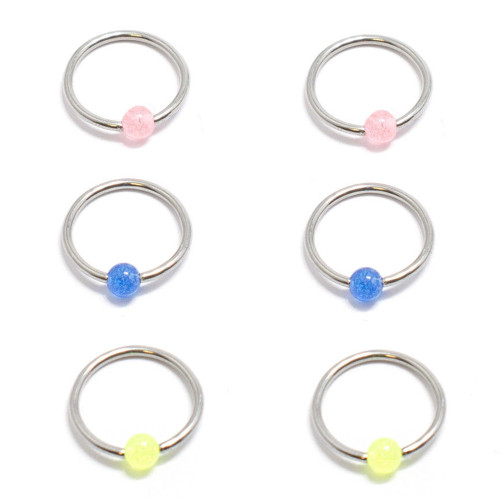 6PCS Acrylic Ball Captive Bead Rings