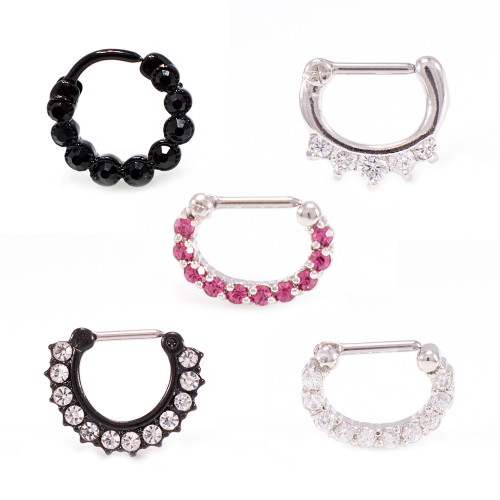 Paved CZ Clicker Segment Rings