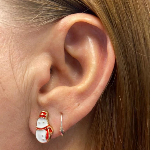 Snowman Earrings Studs