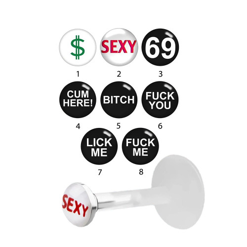 Bad Words" Logo Acrylic Labret Studs Piercings