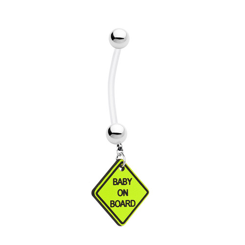 Baby on Board' 14ga Maternity Belly Ring