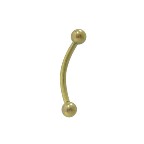 Gold Curved Barbell (16G) Eyebrow Ring Solid Titanium