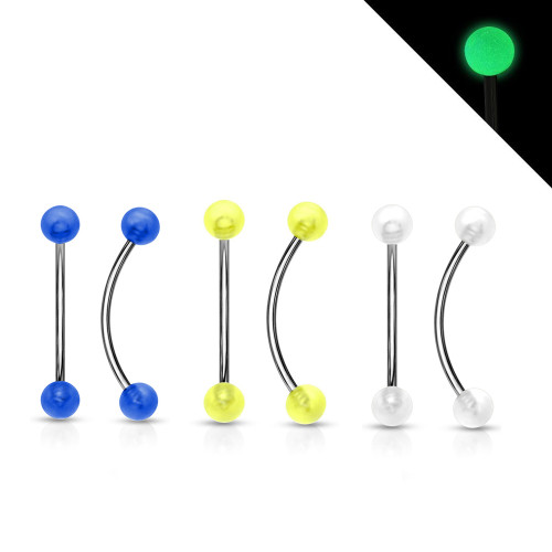 Glow In Dark Ball End Curved Barbell