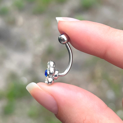 14G Flower CZ Belly Button Rings Piercings Jewelry