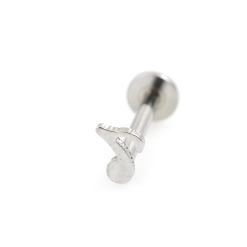 Internally Threaded Monroe Labret with Music Note Design 16ga 3/8 in ( 10mm) Internally Threaded Monroe Labret with Music Note Design 16ga 3/8 in ( 10mm)