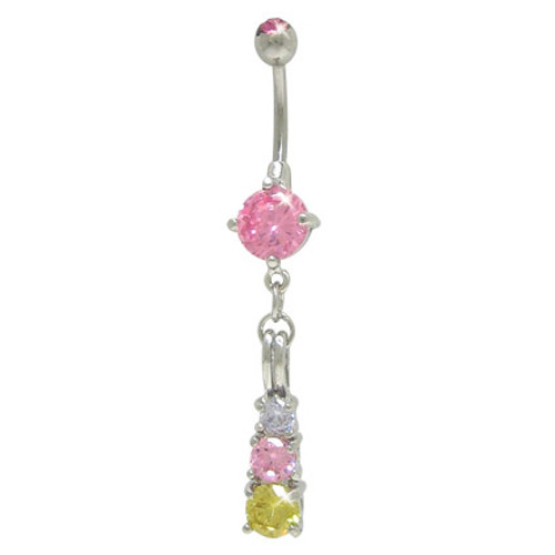 14 gauge Dangling Jewels Belly Button Ring
