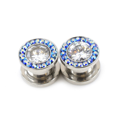 Large Cubic Zirconia Screw Fit Plugs