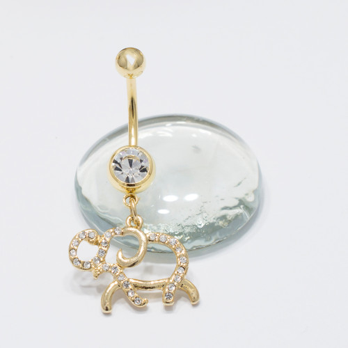 Package of 3 Gold IP Items, Belly Ring, Pair of Nipple Shield and a Septum Clicker