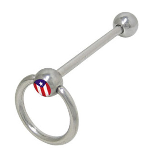 Puerto Rico Flag Door Knocker Tongue Barbell Puerto Rico Flag Door Knocker Tongue Barbell