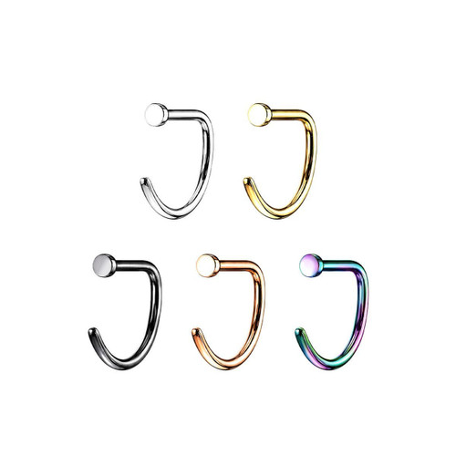 D Shaped Flat Back Nose Ring