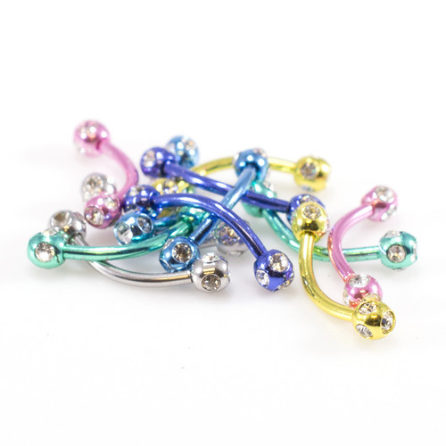 16G Disco Ball CZ Curved Barbell Piercing Jewelry