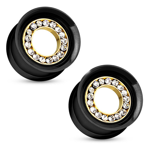 CZ Screw Fit Ear Tunnels CZ Screw Fit Ear Tunnels