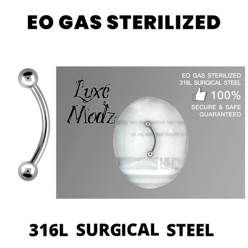 Sterilized Belly Button Ring Ethylene Oxide Gas 316L Surgical Steel 16 Gauge with 3mm Balls