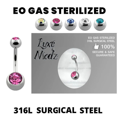 Sterilized Belly Button Ring Ethylene Oxide Gas 316L Surgical