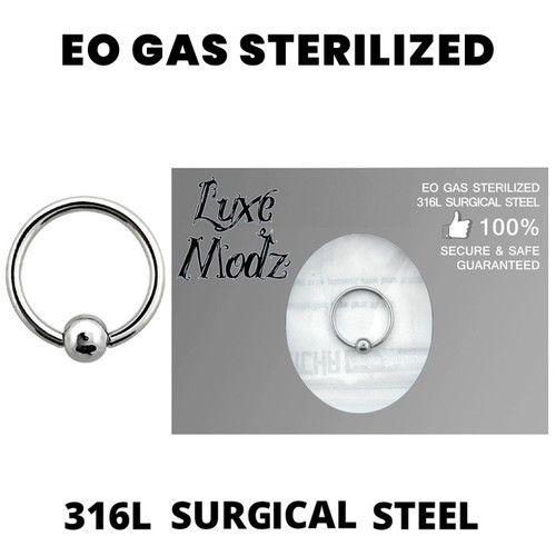 Sterilized  Ball Captive Bead Ring Ethylene Oxide Gas 316L Surgical Steel 18 Gauge with 3mm Ball