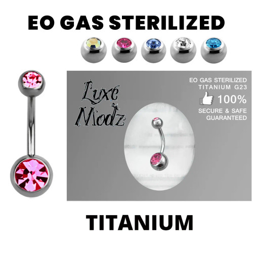 14G Belly Button Ring Sterilized Titanium Navel Piercing Jewelry