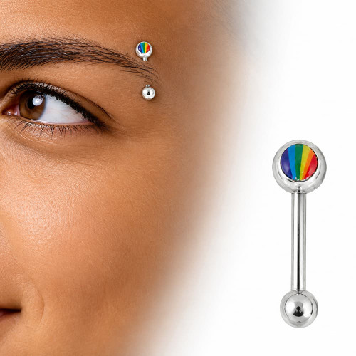 Pride Logo Straight Eyebrow Barbells