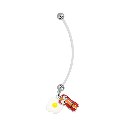 Clear Pan Bacon With Eggs Pregnancy Belly Ring