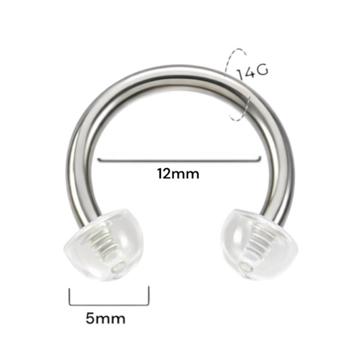 Glow In Dark Acrylic Half Ball End Horseshoe Rings