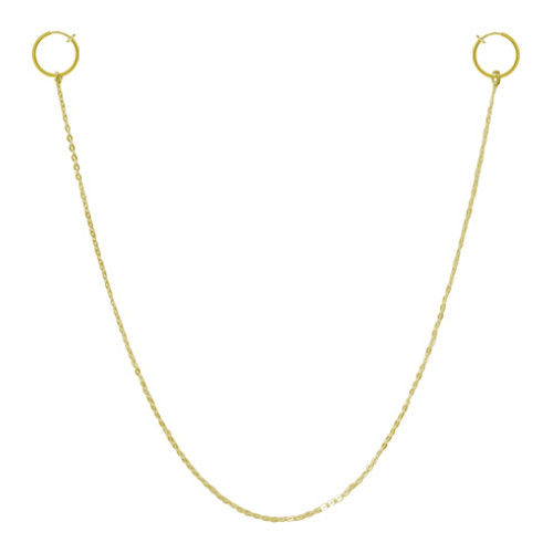 Gold Plated Nipple Chain with Non-Piercing Spring Hoop