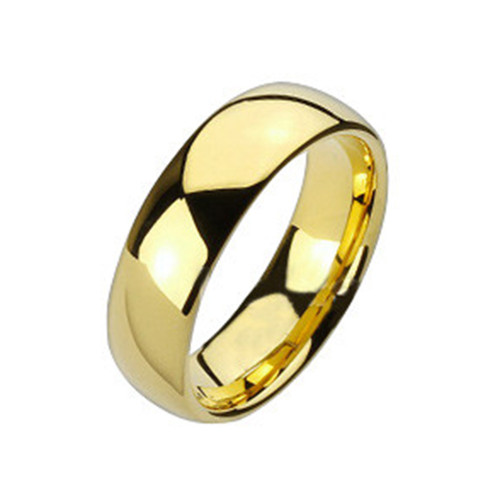 Gold Tungsten Carbide Shiny Finger Rings