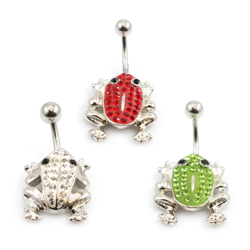 Frog CZ Belly Button Ring Piercing