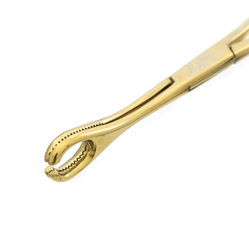 LionGothic Slotted Forceps Tool Surgical Steel Gold Anodized