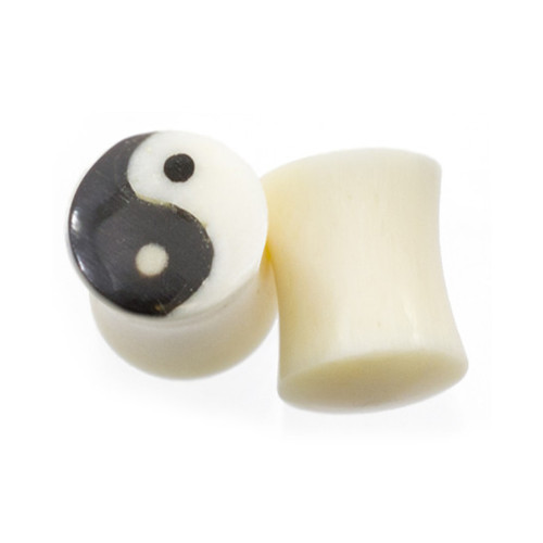 White Bone Yin Yang Ear Gauges