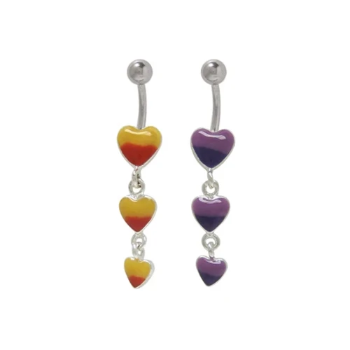 Heart Pain Dangle Belly Button Ring Piercing