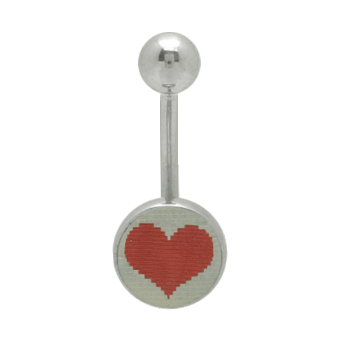 Heart Male & Female Symbol Hologram Logo {14g} Belly Ring