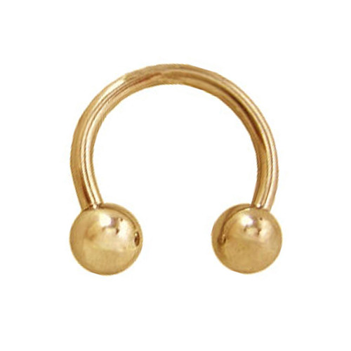 14k Gold Horseshoe Circular Barbells