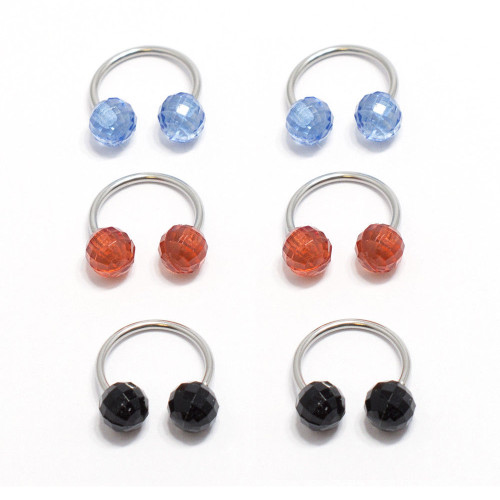 Disco Ball Horseshoe Circular Barbells