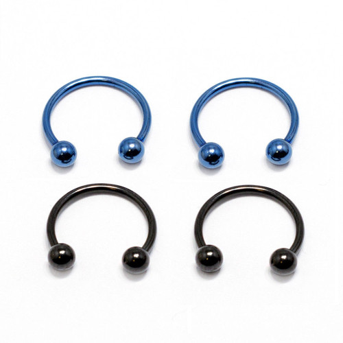 4PCS PVD Horseshoe Circular Barbell