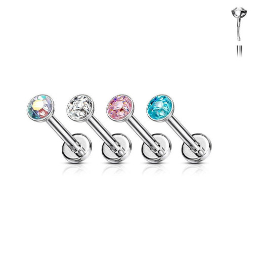Bezel CZ Labret Studs Piercings