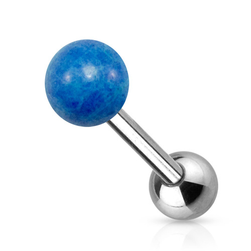 Blue Agate Semi Precious Stone Tongue Rings