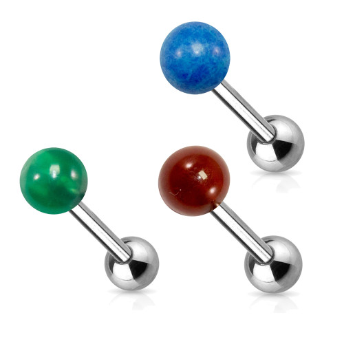 Semi Precious Stone Tongue Barbells