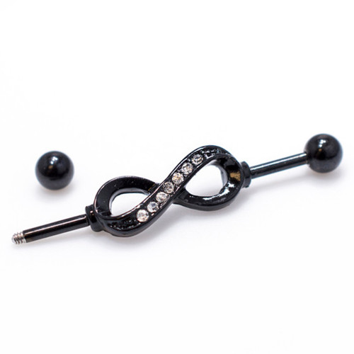 Externally Threaded Infinity CZ Industrial barbells