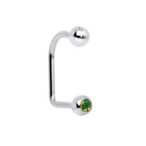 Irish Leaf Lippy Loop Labret 14ga Surgical Steel Irish Leaf Lippy Loop Labret 14ga Surgical Steel