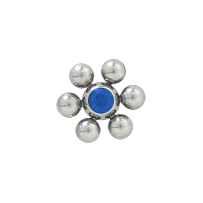 Jeweled Replacement Threaded Bead Flower Shape Surgical Steel