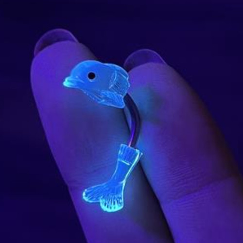 UV Glow Acrylic Dolphin Belly Button Ring