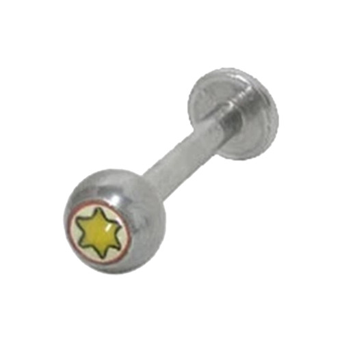 Star Flower Flat Back Labret Stud Piercing