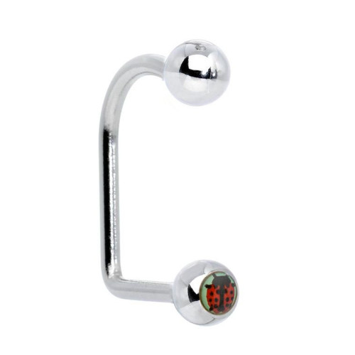 Ladybug Logo Lippy Loop Labret Lip Piercings