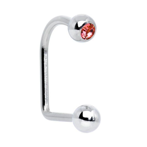 Red CZ Lippy Loop Labret Lip Piercings