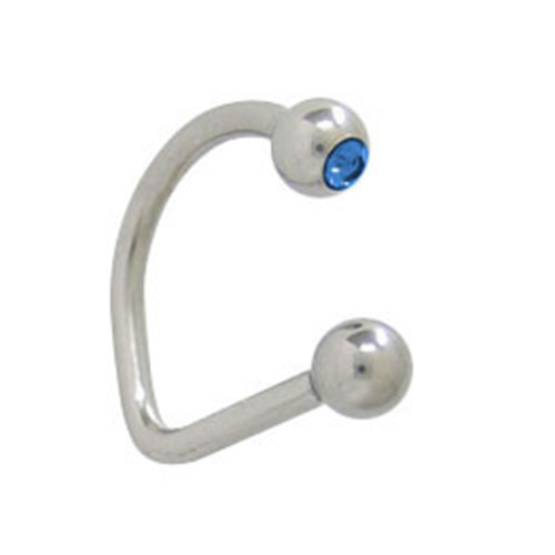 Blue CZ Lippy Loop Labret Lip Piercings