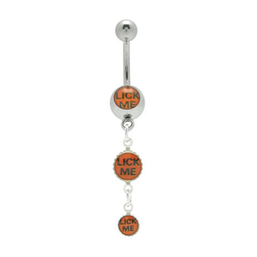 Triple Lick Me Logo Belly Button Rings