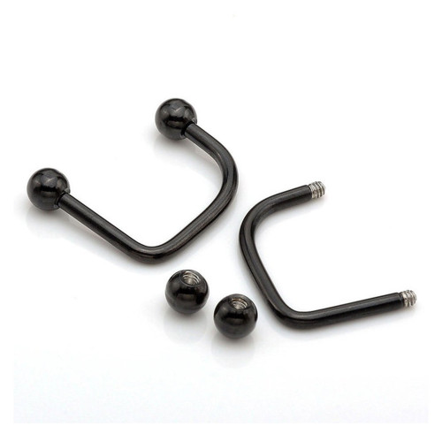 16G Black Lippy Loop Lip Studs Labret Piercing Jewelry