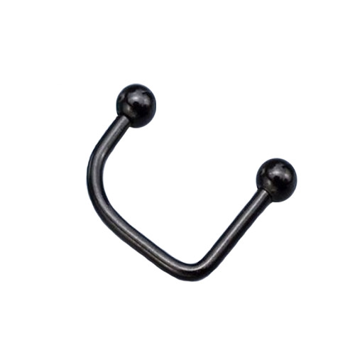 Anodized Titanium Black 16ga Lippy Loop Labret with Ball Beads Anodized Titanium Black 16ga Lippy Loop Labret with Ball Beads