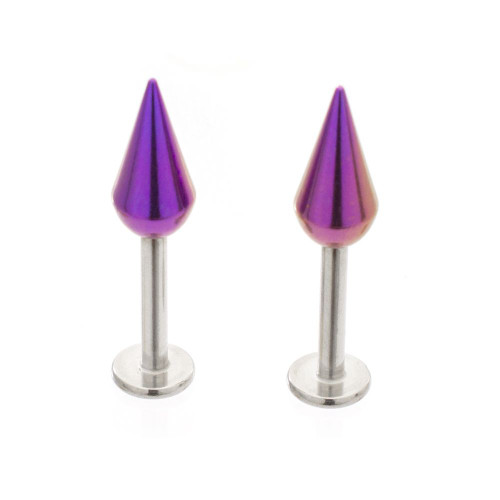 Pair of Labret Monroe Jewelry Large Spike / Cone Design 16G 3/8" 10mm Lip, Tragus, Helix, Stud Pair of Labret Monroe Jewelry Large Spike / Cone Design 16G 3/8" 10mm Lip, Tragus, Helix, Stud