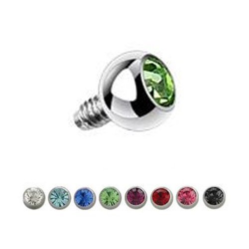 Internally Threaded 3mm CZ Balls Dermal Tops Piercings